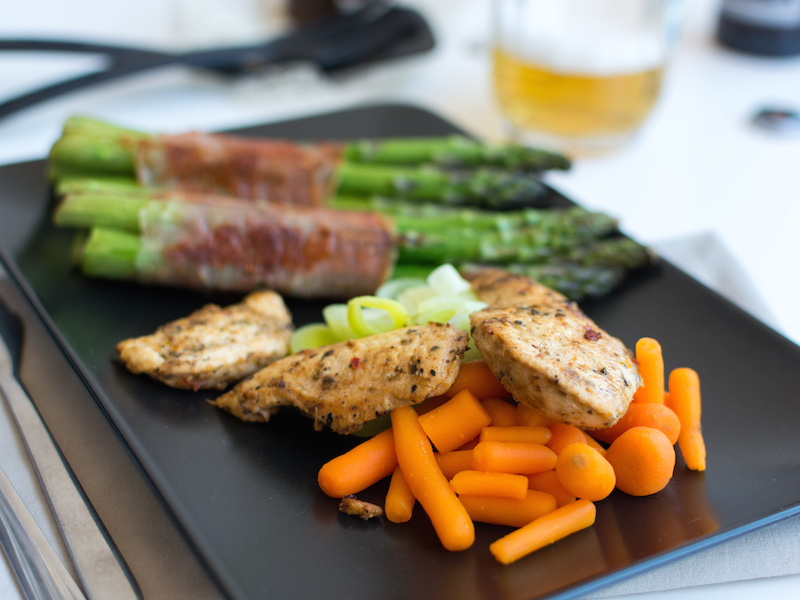 Chicken breast steak with
vegetables
